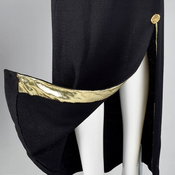 St. John Evening Black and Gold Dress Size 10 - Picture 10 of 13